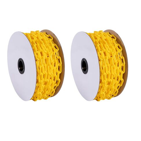 Yellow Plastic Chain Links Large 230FT Safety Chain Barrier UV Protected with 50 S-Hooks, Heavy Duty Caution Chain for Crowd Control, Parking Lot, Driveway, Garden, Fence and Event Decoration in Saudi Arabia