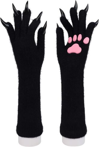 Animal Paw Gloves with Cat Bear Fox Wolf Dog Claws Pads for Halloween Party Cosplay in Kuwait