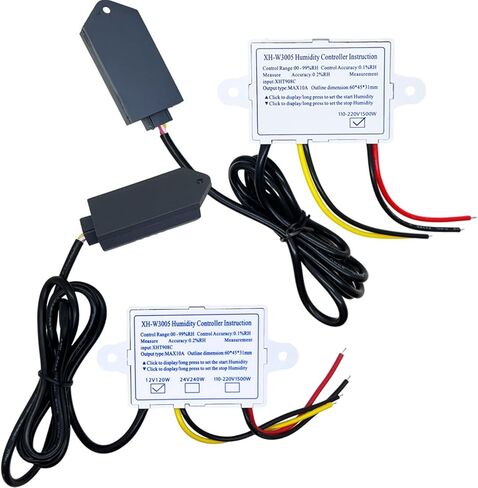 XH-W3005 W3005 تيار مستمر 12 فولت 24 فولت 220 فولت 10A جهاز التحكم الرقمي في الرطوبة مقياس الرطوبة مفتاح التحكم 0 ~ 99% RH مع مستشعر الرطوبة (تيار مستمر 12 فولت) in Saudi Arabia