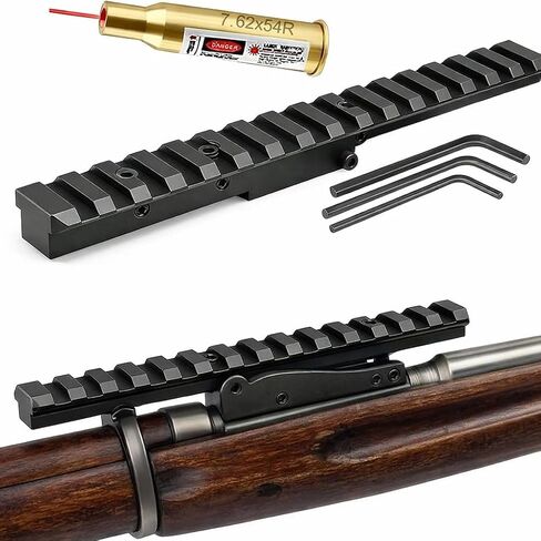 مجموعة مكونة من حلقات نطاق بندقية ذات قطر منخفض مقاس 1 بوصة ونظام تثبيت Picatinny مع قضبان M38 وM39 وM44/Mosin Nagant 91/30 لتركيب نطاق Picatinny in Kuwait