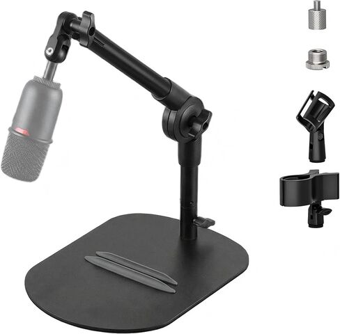 Desktop Microphone Stand, Adjustable Desk Mic Stand for AM8 K669B Yeti HyperX QuadCast SoloCast AT2020, Webcams Camera, Compatible 1/4, 3/8 & 5/8 Thread, for Recording/Podcasting/Streaming in Saudi Arabia