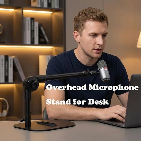 Desktop Microphone Stand, Adjustable Desk Mic Stand for AM8 K669B Yeti HyperX QuadCast SoloCast AT2020, Webcams Camera, Compatible 1/4, 3/8 & 5/8 Thread, for Recording/Podcasting/Streaming in Saudi Arabia