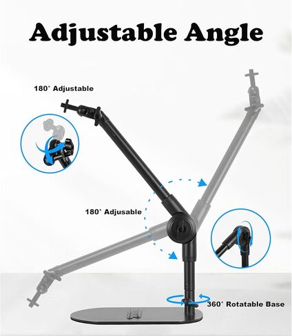 Desktop Microphone Stand, Adjustable Desk Mic Stand for AM8 K669B Yeti HyperX QuadCast SoloCast AT2020, Webcams Camera, Compatible 1/4, 3/8 & 5/8 Thread, for Recording/Podcasting/Streaming in Saudi Arabia
