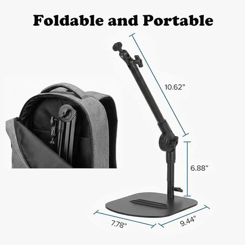 Desktop Microphone Stand, Adjustable Desk Mic Stand for AM8 K669B Yeti HyperX QuadCast SoloCast AT2020, Webcams Camera, Compatible 1/4, 3/8 & 5/8 Thread, for Recording/Podcasting/Streaming in Saudi Arabia