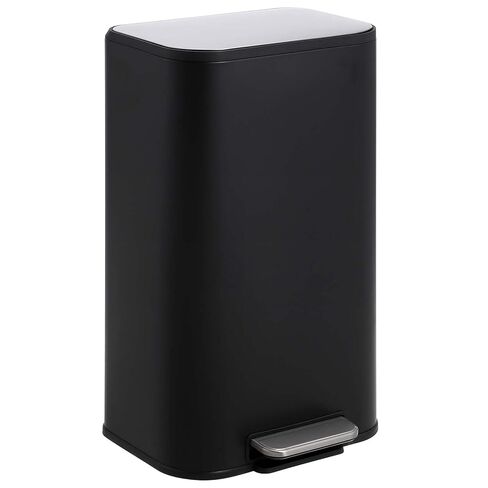 5 Gallon Rectangular Kitchen Trash Can - White Stainless Steel with Foot Pedal, Soft-Close Lid & Removable Inner Bucket, Suitable for Home/Office/Living Room in Saudi Arabia