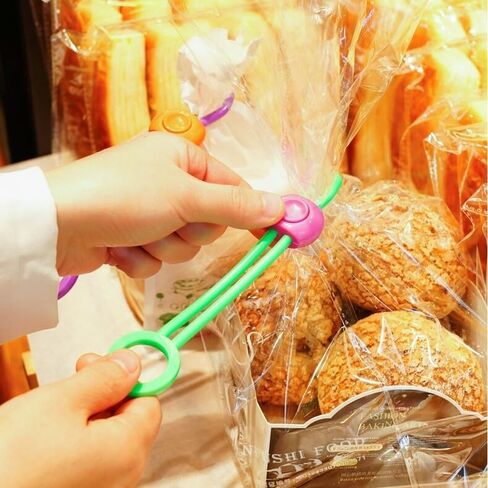 10-Pack Silicone Food Bag Clips‌ - Adjustable Airtight Sealer for Snacks, Bread & Rice Bags - Reusable Kitchen Storage Organizers - Random Color in Saudi Arabia