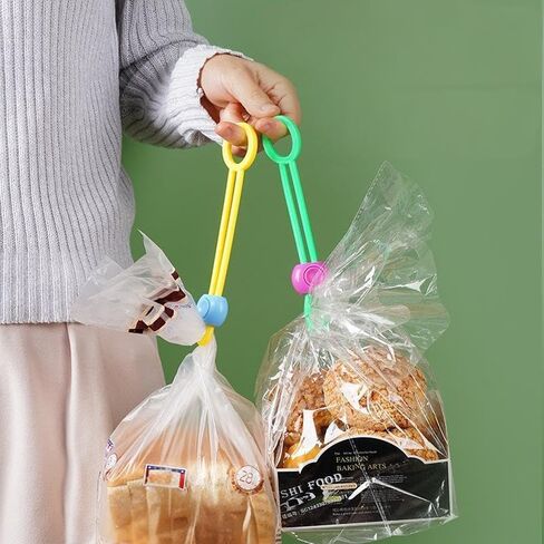 10-Pack Silicone Food Bag Clips‌ - Adjustable Airtight Sealer for Snacks, Bread & Rice Bags - Reusable Kitchen Storage Organizers - Random Color in Saudi Arabia