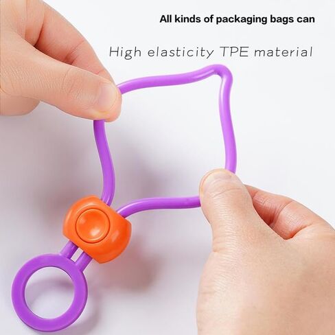 10-Pack Silicone Food Bag Clips‌ - Adjustable Airtight Sealer for Snacks, Bread & Rice Bags - Reusable Kitchen Storage Organizers - Random Color in Saudi Arabia