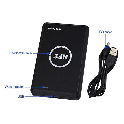 كاتب قارئ RFID NFC، كاتب قارئ ذكي محمول باليد 125 كيلو هرتز 13.56 كيلو هرتز، ناسخة، استخدام نطاق مزدوج ICID، موجه ضوء LED وواجهة USB كاملة السرعة تحتوي على 5 بطاقات T5577 in Kuwait