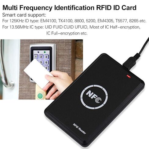 كاتب قارئ RFID NFC، كاتب قارئ ذكي محمول باليد 125 كيلو هرتز 13.56 كيلو هرتز، ناسخة، استخدام نطاق مزدوج ICID، موجه ضوء LED وواجهة USB كاملة السرعة تحتوي على 5 بطاقات T5577 in Kuwait