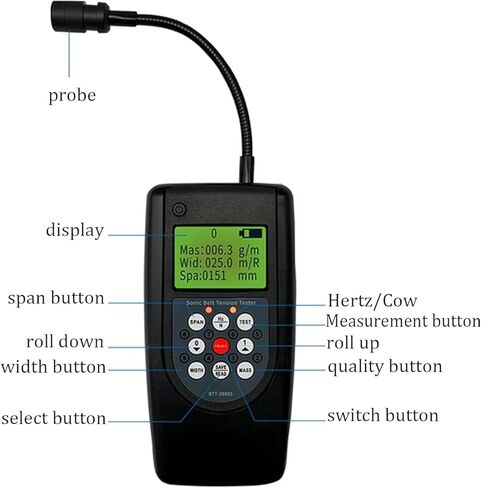 Belt Tension Test Testing Measuring Gauge, Sonic Belt Tension Meter, with LCD Backlit Display, Store 20 Belt Parameters, Frequency Range 10Hz-680Hz, for Belt Tension Testing in Kuwait