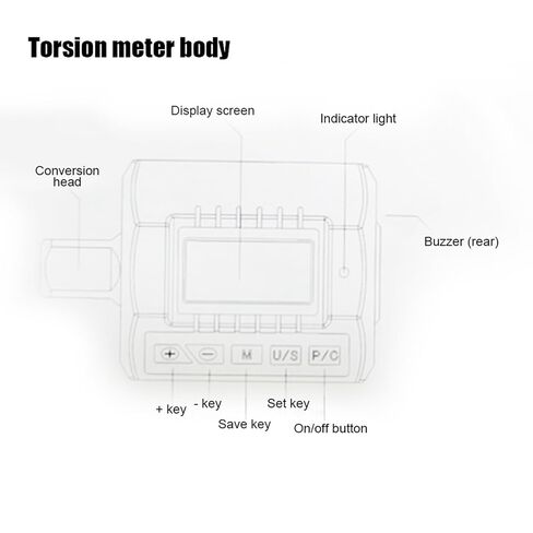 Digital Display Torsion Meter, Digital Torsion Wrench Adapter, Torsion Monitoring Instrument, Suitable for Ensuring Measurement Accuracy in Saudi Arabia