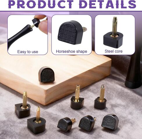 8 Pairs High Heel Tips Replacement, U Shaped Caps Kit for High Heels, 8/9/10/11mm Non-Slip Heel Tip Protector with 2 Styles for Women's Shoes Repair Replacement- Black in Kuwait