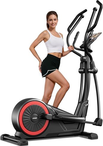 Elliptical Exercise Machine with 15.5" Stride & Heart Rate Grips, Silent Magnetic Elliptical Trainer for Home with 16 Levels Resistance and LCD Monitor,400 LBS Weight Capacity in Kuwait