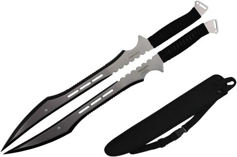 27" Overall Dual Full Tang Blade Ninja Machete Set Wrapped Handle in Kuwait