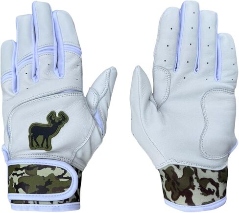 قفازات البيسبول المموهة من بوتوملاند، قفازات من الجلد الأبيض الفاخر للرجال والنساء، قفازات ضرب متينة ومسامية in Kuwait