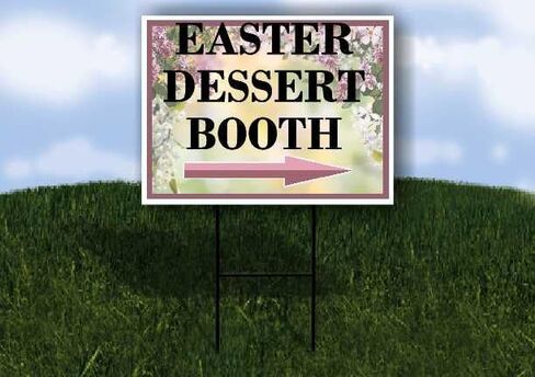 Easter Dessert Booth Spring Flowers Purple Lilac Up Arrows A-Frame Single Sided 23x23 in. sign in Kuwait