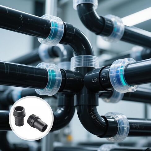 2 Pack 1-1/2" Barbed x NPT Male Connector – PVC Barbed Hose Fitting Adapter for Garden Hose, Swimming Pool Pump, Industrial Tubing & Portable Water Systems, Black Plastic Pipe Fitting in Saudi Arabia