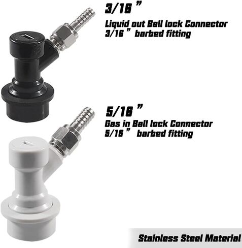 2 زوج من خرطوم الجوز الدوار، 3/16 بوصة و5/16 بوصة، من الفولاذ المقاوم للصدأ 1/4 بوصة MFL قطع توصيل سريعة لبرميل تخمير المنزل من بيرا in Kuwait