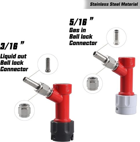 2 زوج من خرطوم الجوز الدوار، 3/16 بوصة و5/16 بوصة، من الفولاذ المقاوم للصدأ 1/4 بوصة MFL قطع توصيل سريعة لبرميل تخمير المنزل من بيرا in Kuwait
