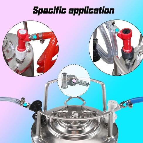 2 زوج من خرطوم الجوز الدوار، 3/16 بوصة و5/16 بوصة، من الفولاذ المقاوم للصدأ 1/4 بوصة MFL قطع توصيل سريعة لبرميل تخمير المنزل من بيرا in Kuwait