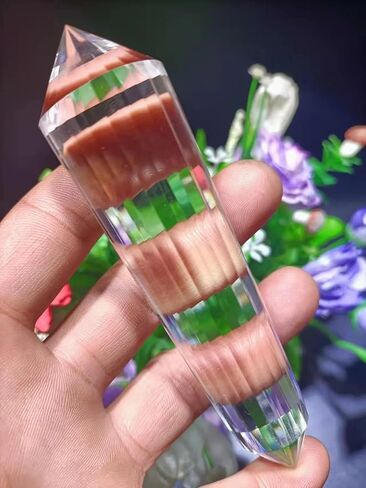 1 قطعة عصا سحرية كريستال كوارتز شفافة مزدوجة الإيقاف 24 جانبًا، 120 مم in Kuwait