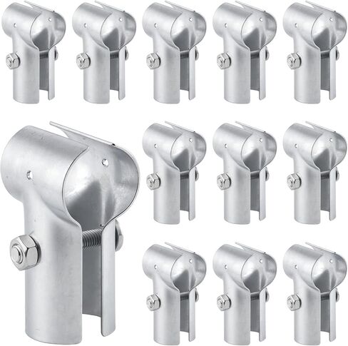 مشابك السكك الحديدية 1-3/8 بوصة × 1-3/8 بوصة، تركيبات سياج ربط سلسلة مشابك نهاية السكك الحديدية T، لوحة T لأنبوب OD، أنبوب سياج مجلفن T، أجزاء ربط السلسلة، 12 قطعة in Kuwait