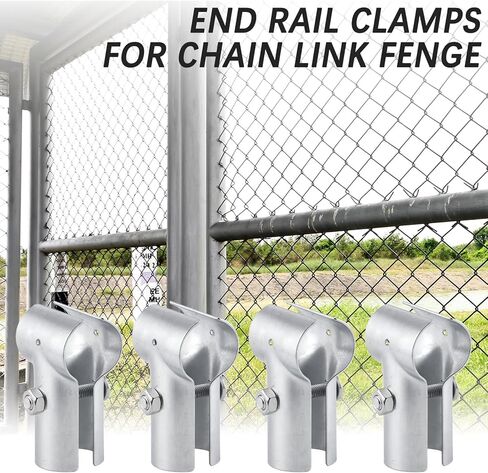 مشابك السكك الحديدية 1-3/8 بوصة × 1-3/8 بوصة، تركيبات سياج ربط سلسلة مشابك نهاية السكك الحديدية T، لوحة T لأنبوب OD، أنبوب سياج مجلفن T، أجزاء ربط السلسلة، 12 قطعة in Kuwait