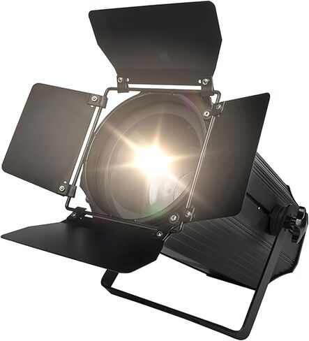 SHEHDS LED Par Lights COB 200W Linear Zoom Spotlights Wash Lights with Barn Door Warm White(3000k) & Cool White(5700k) Stage Light DMX512 Sound Activated DJ Light for Church Wedding Theater-1 Pack in Kuwait