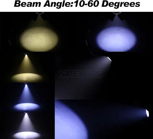 SHEHDS LED Par Lights COB 200W Linear Zoom Spotlights Wash Lights with Barn Door Warm White(3000k) & Cool White(5700k) Stage Light DMX512 Sound Activated DJ Light for Church Wedding Theater-1 Pack in Kuwait