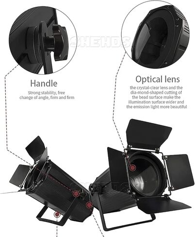 SHEHDS LED Par Lights COB 200W Linear Zoom Spotlights Wash Lights with Barn Door Warm White(3000k) & Cool White(5700k) Stage Light DMX512 Sound Activated DJ Light for Church Wedding Theater-1 Pack in Kuwait