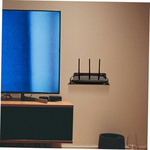 Gadpiparty Wall Mounted Router Holder and Projector Shelf Space Aluminum WiFi Router Rack for Home Office Easy Cable Management Compatible Projectors and Electronic Devices in Saudi Arabia