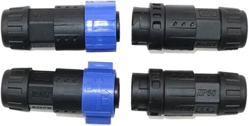 M19 Self-Locking Cable Connector Outdoor 20A Male Female Docking Power Connectors IP68 2 3 4 5 7 8 Pin Waterproof Aviation Plug(Screw Locking Wire T,2P) in Saudi Arabia