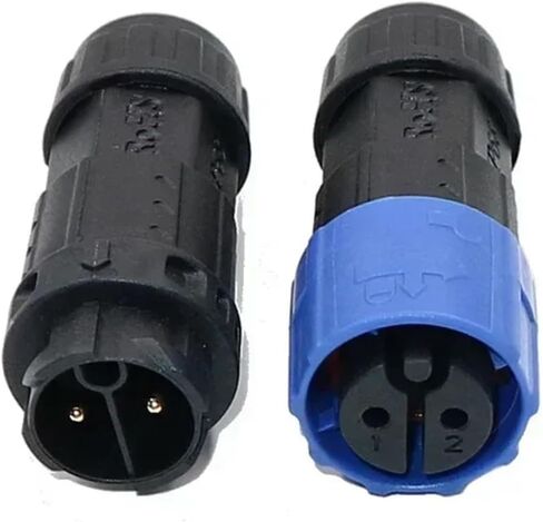 M19 Self-Locking Cable Connector Outdoor 20A Male Female Docking Power Connectors IP68 2 3 4 5 7 8 Pin Waterproof Aviation Plug(Screw Locking Wire T,2P) in Saudi Arabia