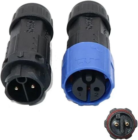 M19 Self-Locking Cable Connector Outdoor 20A Male Female Docking Power Connectors IP68 2 3 4 5 7 8 Pin Waterproof Aviation Plug(Screw Locking Wire T,2P) in Saudi Arabia