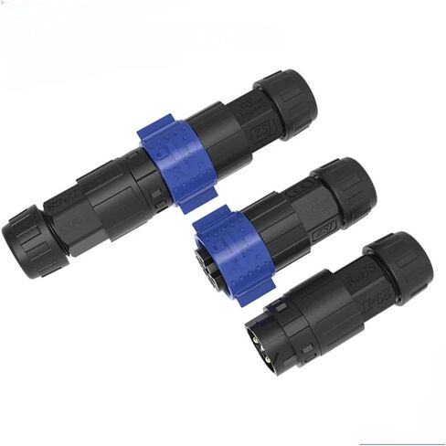 M19 Self-Locking Cable Connector Outdoor 20A Male Female Docking Power Connectors IP68 2 3 4 5 7 8 Pin Waterproof Aviation Plug(Screw Locking Wire T,2P) in Saudi Arabia