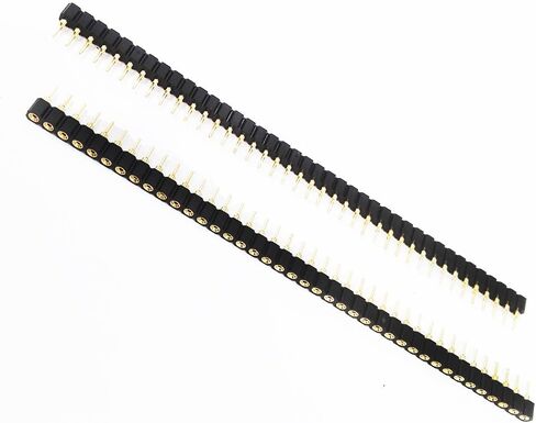 E-Simpo 10 قطع 2.54 مم (0.1 بوصة) مقبس رأس أنثى دائري ذهبي صف واحد Arduino PCB أنثى IC كريستال سوك عالي الجودة (1x40P رأس أنثى ثقب) in Kuwait