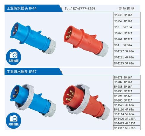1 Pcs Industrial Plug IP44 Waterproof and Rainproof Power Outdoor Surface Mounted Portable Mobile(SP-260 3P 32A) in Saudi Arabia