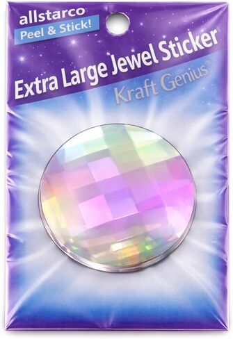 KraftGenius Allstarco 60 مم Ruby H103 كبيرة جدًا ذاتية اللصق جواهر مستديرة من أحجار الراين الأكريليك تلتصق على أحجار كريمة بلاستيكية للحفلات التنكرية - قطعة واحدة in Kuwait