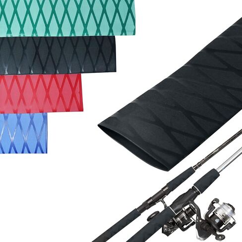 Heat Shrink Tubing for Grip Handle, 3.2 Feet Long, 15-45mm Size Range, Non-Slip Waterproof Insulation Wrap, Durable Repair for Fishing Rod, Tennis Racket, Tools (Black, 45mm) in Saudi Arabia