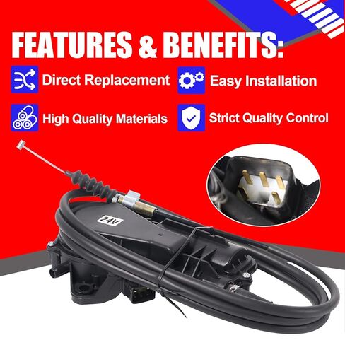 SMMS 24V with 87" Cable Motor Assembly Engine Stop for Isuzu NPR NPR-HD 4.8L 1998-04, Fuel Shut Off Solenoid Replaces OE: 8972550680 8972550690 in Saudi Arabia