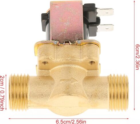 Estink 1/2 بوصة صمام الملف اللولبي الكهربائي النحاسي، 12 فولت تيار مستمر صمام التحكم في المياه مغلق عادة مع تنظيم الضغط ووظيفة ثابتة، لسخانات المياه ونوافير الشرب in Kuwait