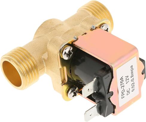 Estink 1/2 بوصة صمام الملف اللولبي الكهربائي النحاسي، 12 فولت تيار مستمر صمام التحكم في المياه مغلق عادة مع تنظيم الضغط ووظيفة ثابتة، لسخانات المياه ونوافير الشرب in Kuwait