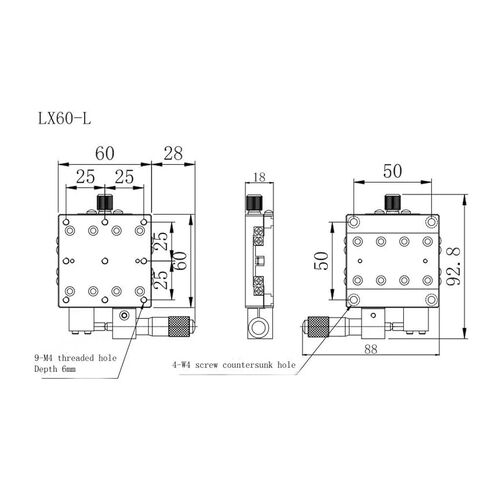 منصة الضبط اليدوي للميكرومتر LX60-L 60*60 مللي متر in Saudi Arabia