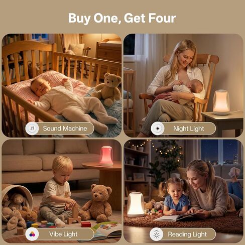 Hotmoon Sound Machine Baby Night Light، Lulllight White Noise Sound Machine التحكم عن بعد/اللمس، مؤقت، مدرب نوم الأطفال الصغار 27 صوتًا مهدئًا للأطفال في الحضانة أثناء النوم والرضاعة الطبيعية وغرفة نوم التهويدة in Kuwait