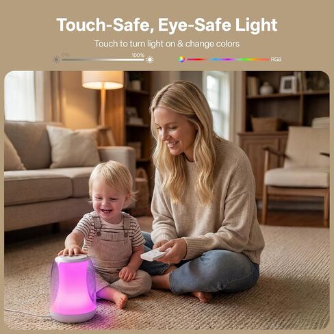 Hotmoon Sound Machine Baby Night Light، Lulllight White Noise Sound Machine التحكم عن بعد/اللمس، مؤقت، مدرب نوم الأطفال الصغار 27 صوتًا مهدئًا للأطفال في الحضانة أثناء النوم والرضاعة الطبيعية وغرفة نوم التهويدة in Kuwait