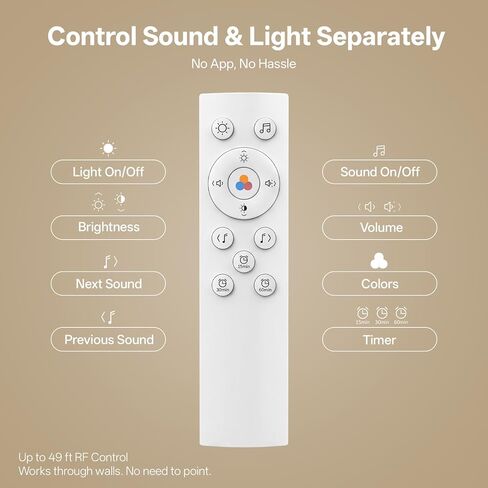 Hotmoon Sound Machine Baby Night Light، Lulllight White Noise Sound Machine التحكم عن بعد/اللمس، مؤقت، مدرب نوم الأطفال الصغار 27 صوتًا مهدئًا للأطفال في الحضانة أثناء النوم والرضاعة الطبيعية وغرفة نوم التهويدة in Kuwait
