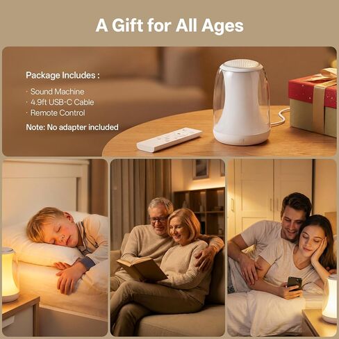 Hotmoon Sound Machine Baby Night Light، Lulllight White Noise Sound Machine التحكم عن بعد/اللمس، مؤقت، مدرب نوم الأطفال الصغار 27 صوتًا مهدئًا للأطفال في الحضانة أثناء النوم والرضاعة الطبيعية وغرفة نوم التهويدة in Kuwait