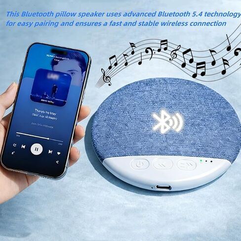 Pillow Speaker for Sleeping, Mini Under Pillow Speaker Bluetooth with Timer and White Noise Sound Machine, 2026 New Wireless Headphone-Free Sleep Speakers for Side Sleeper in Saudi Arabia