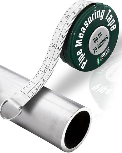 Sawyer Mfg Company Pipe Tape – Compact, Portable Tool for Fieldwork – Durable, Quick & Easy to Use – Standard Inches for Outside Diameter (Up to 79") – Hundredths Measurements (Up to 25.20") in Kuwait